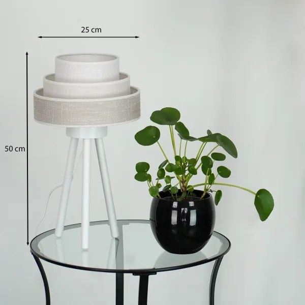 Brilagi - Lampada da tavolo ALASKA LUNETA 1xE27/15W/230V grigio/color crema