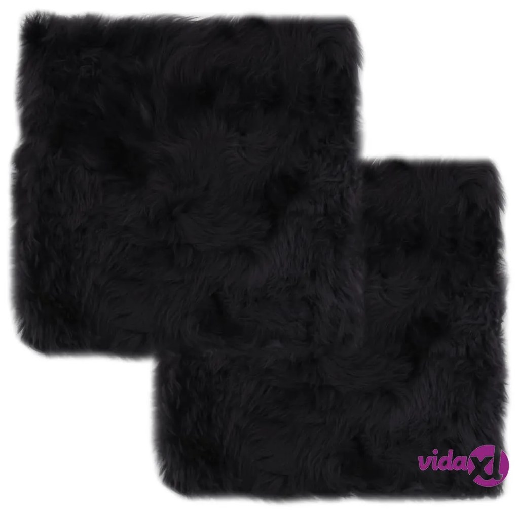 vidaXL Cuscini Sedie 2pz Grigio Scuro 40x40cm Vera Pelle di Montone