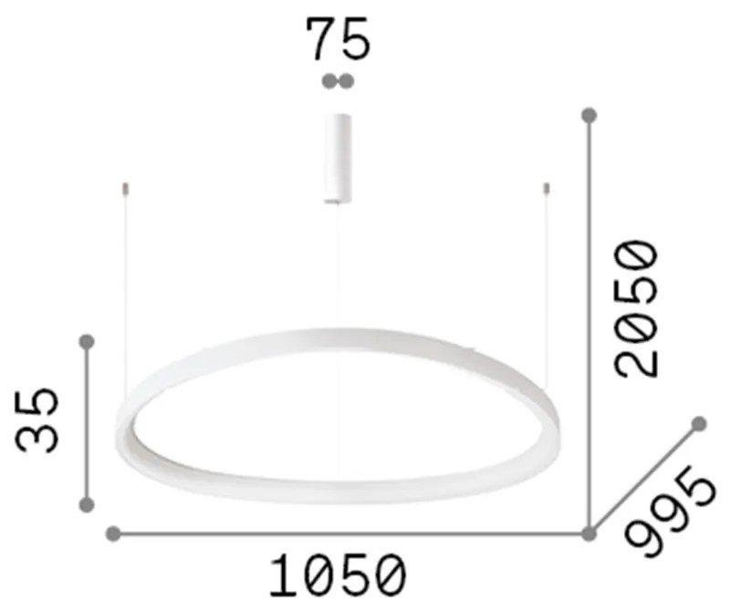 Sospensione Moderna Gemini Ottone Led 80W 3000K Luce Calda