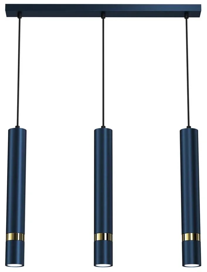 Brilagi - Lampadario a sospensione con filo POKER 3xGU10/25W/230V blu