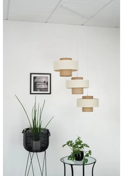 Brilagi - Lampadario a sospensione con filo DALLAS 3xE27/15W/230V marrone/color crema/bianco