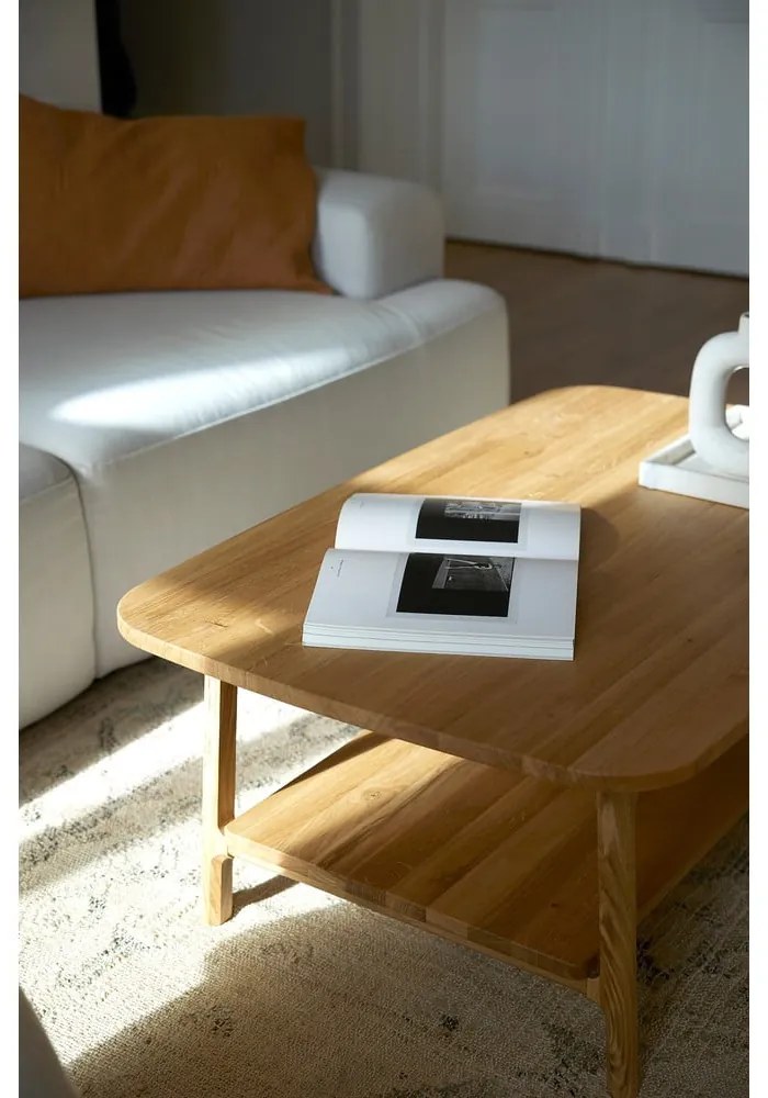 Tavolino in legno di quercia di colore naturale 70x110 cm Twig - The Beds