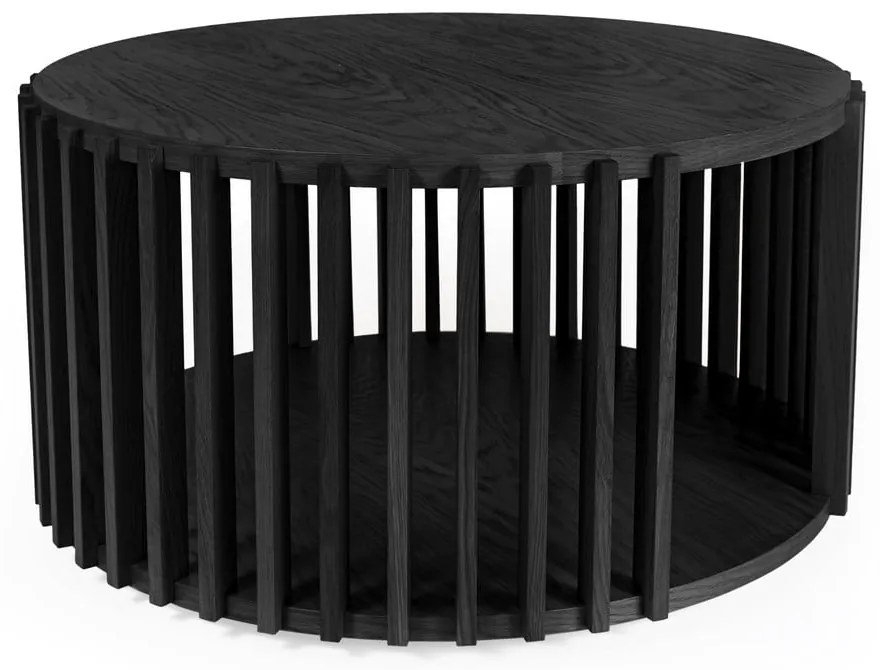 Tavolino in rovere nero , ø 83 cm Drum - Woodman