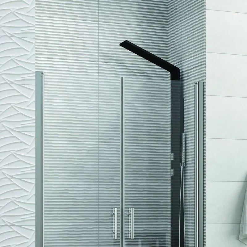 Kamalu - Box doccia 85-90cm doppio battente finitura cromo | KS2800 Saloon