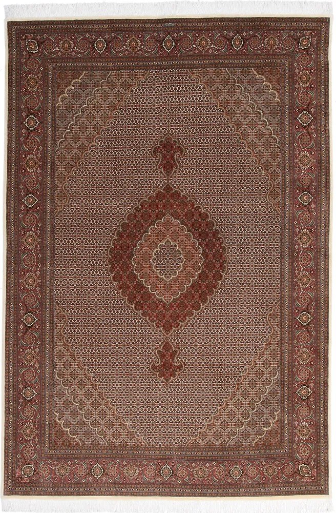 Tabriz Tappeto 200x290 Beige (Iran) Annodato A Mano