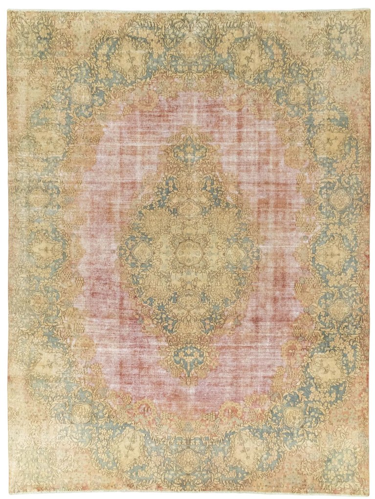 Kerman Tappeto 400x300 Rosso (Iran) Annodato A Mano