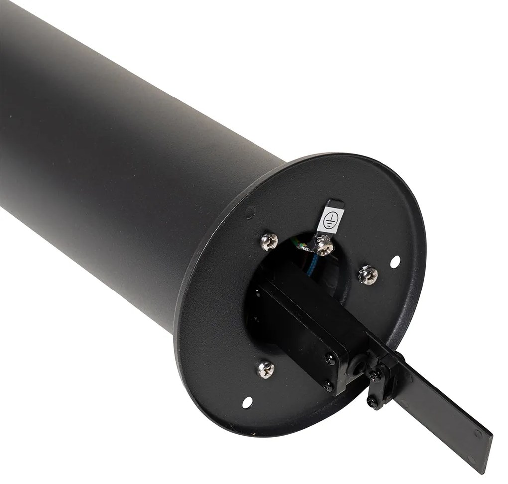 Lampada da terra da esterno nera con paralume fumé 50 cm - Odense