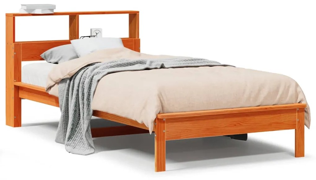 Letto libreria senza materasso marrone cera 90x200 cm in pino