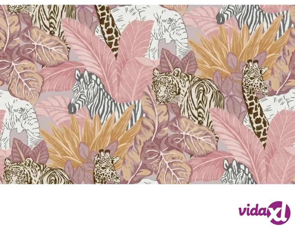 Noordwand Good Vibes Carta da Parati Jungle Animals Rosa e Arancione