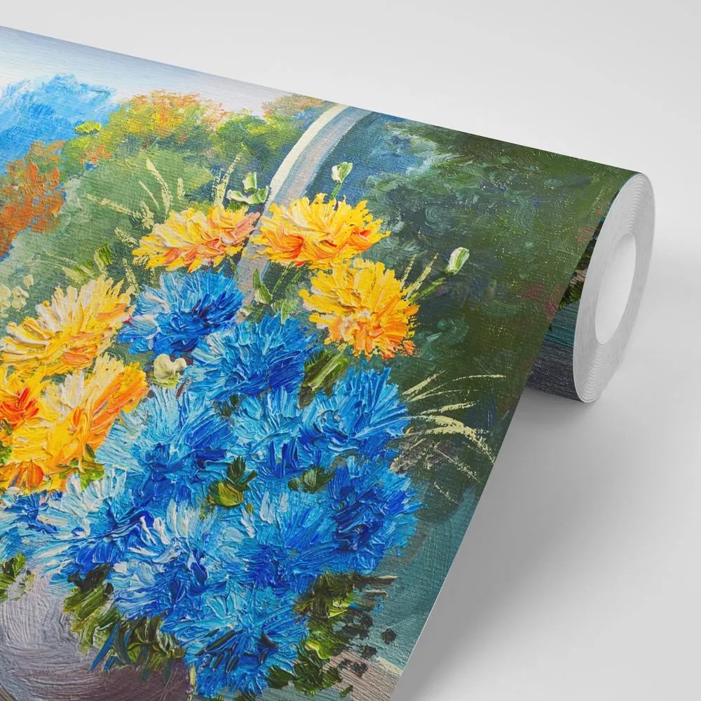 Carta da parati autoadesiva – Bouquet primaverile alla finestra