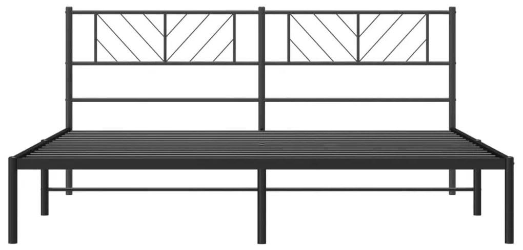 Giroletto con Testiera in Metallo Nero 183x213 cm