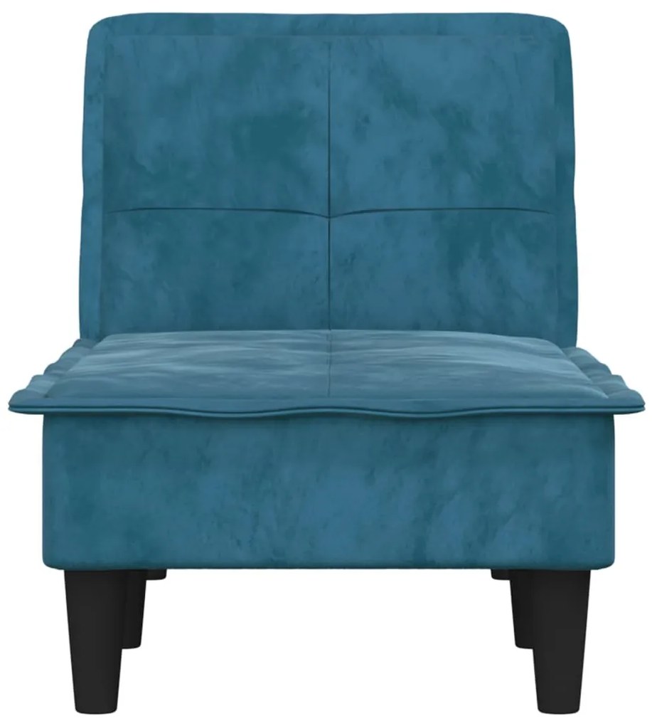 Chaise longue in velluto blu