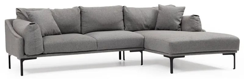 Divano angolare grigio , angolo destro Leo - Artie