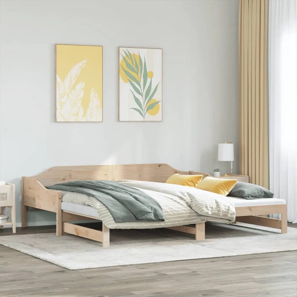 Divano letto con letto estraibile 80x200cm legno massello pino