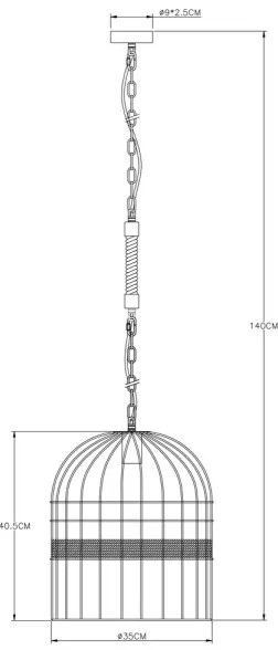 Globo 15677H1 - Lampadario su catena HALIA 1xE27/60W/230V