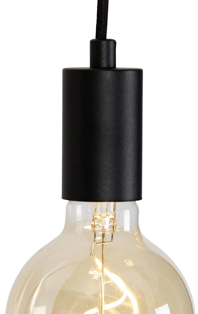 Lampada a sospensione industriale nera 3 luci - Facil