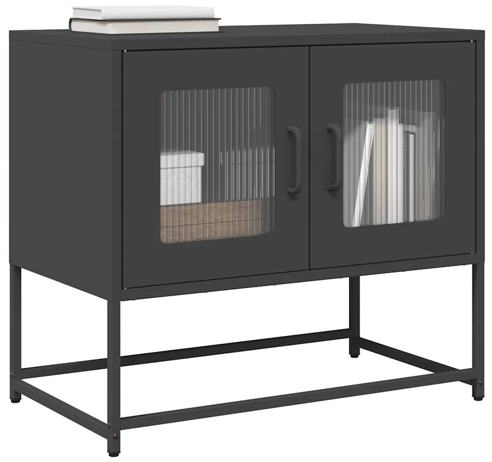 Mobile Tv Nero 68x39x60,5 Cm İn Acciaio Laminato A Freddo /
