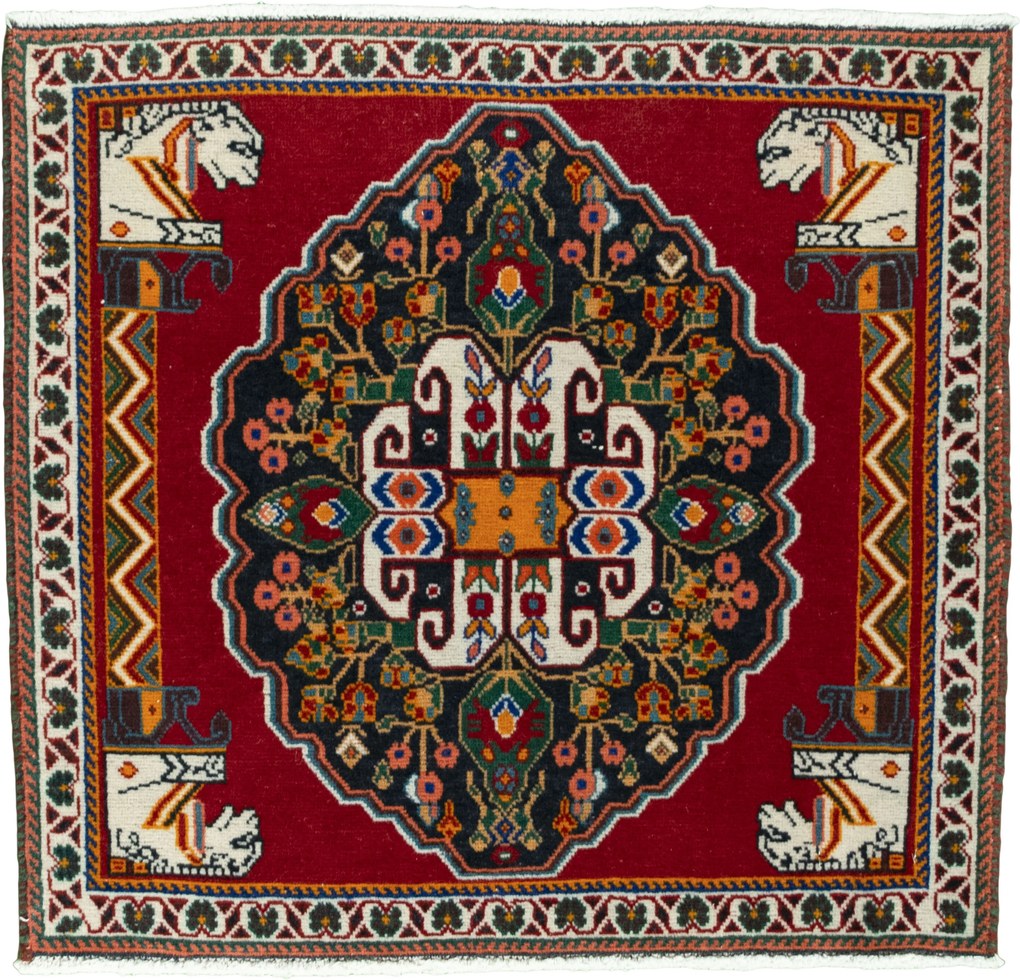 Shiraz Tappeto persiano 60x70 Rosso (Iran) Annodato A Mano