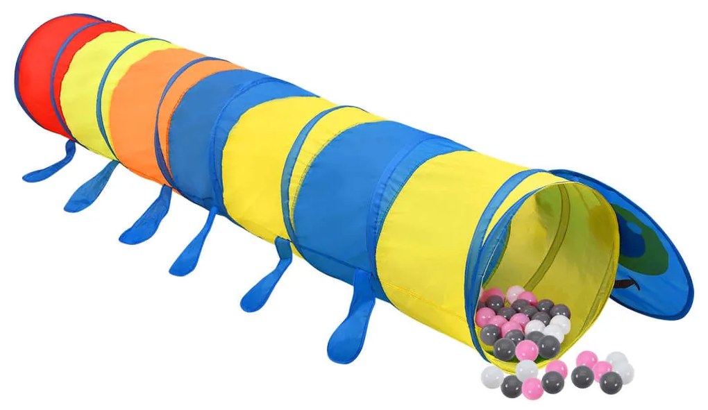 Tunnel Gioco Bambini 250 Palline Multicolore 245 cm Poliestere