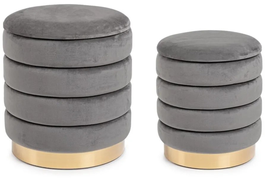 Set di 2 pouf DARINA colore grigio