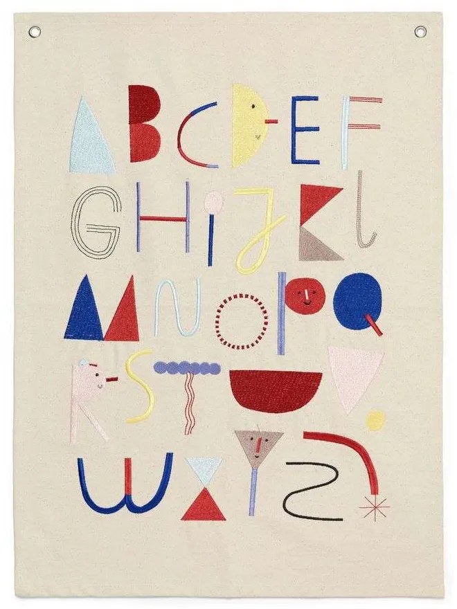 ferm LIVING - Alphabet Fabric Poster Off-White ferm LIVING