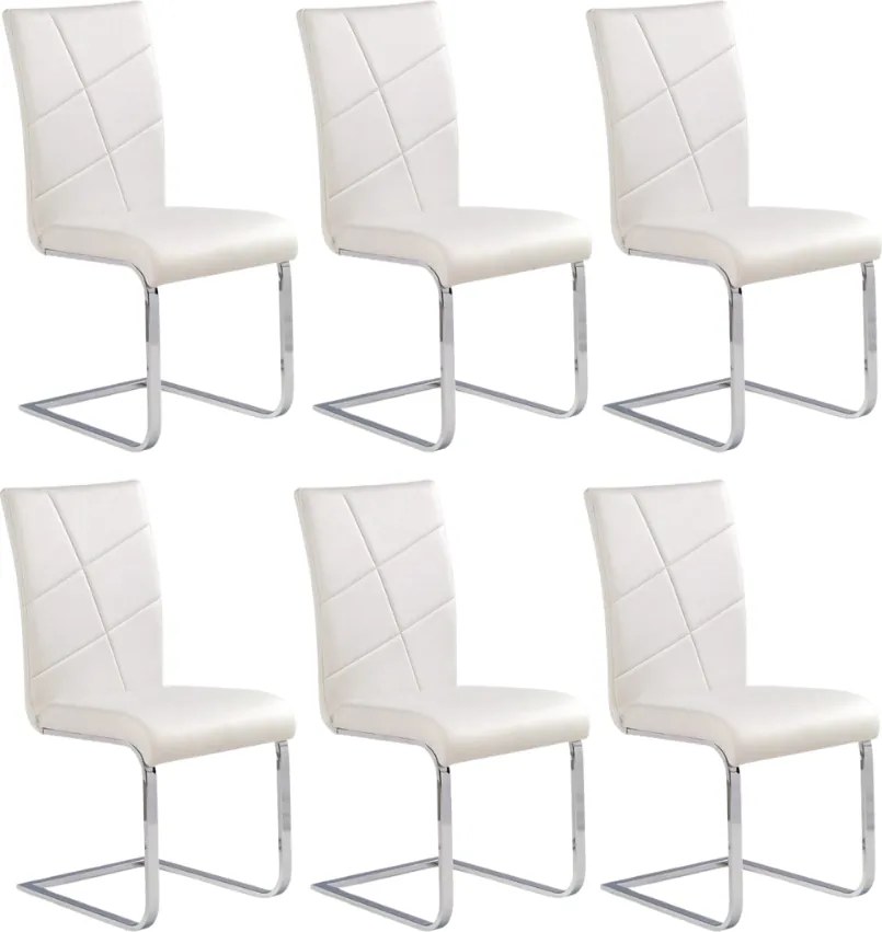 Set di 6 sedie K108 in ecopelle bianco
