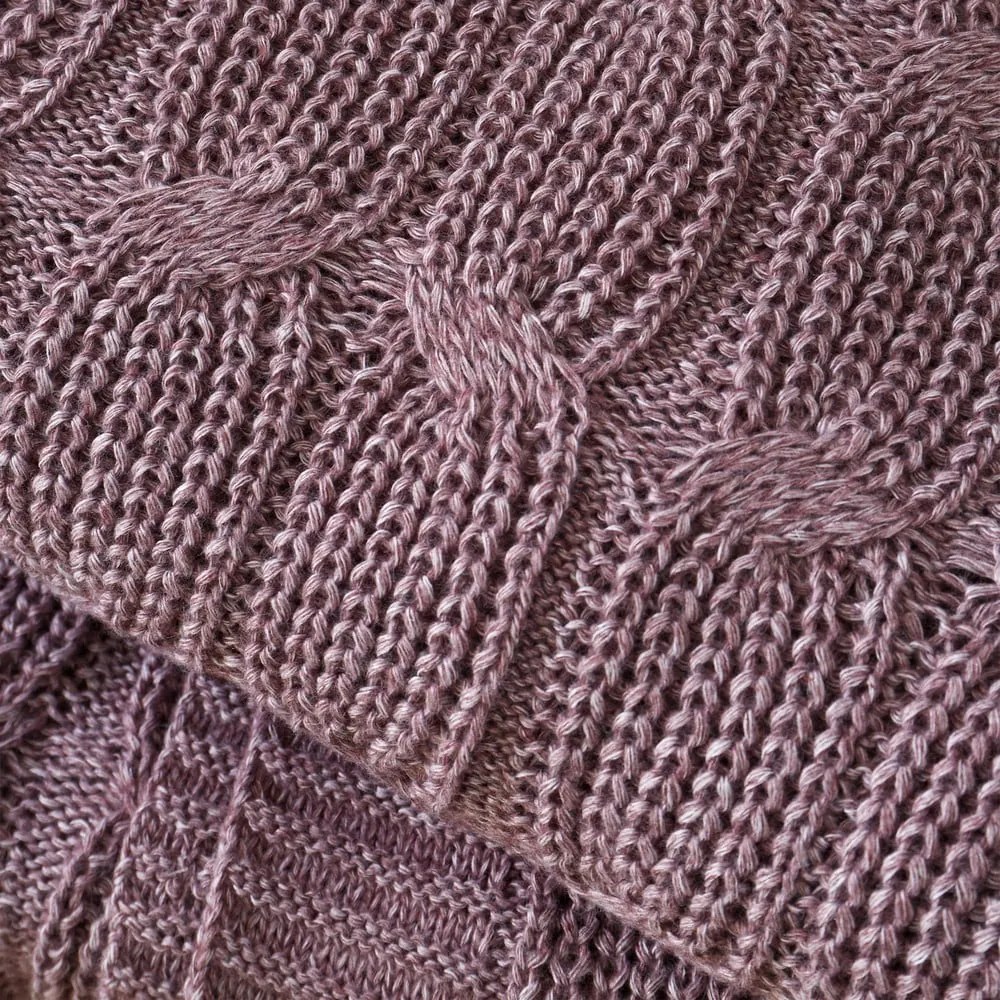 Coperta a maglia rosa e viola 130x170 cm Chunky Marl Knit - Catherine Lansfield