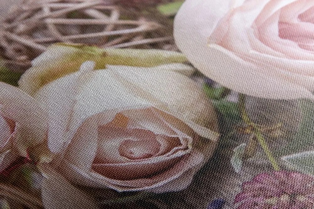 Stampa su tela – Composizione floreale festosa di rose