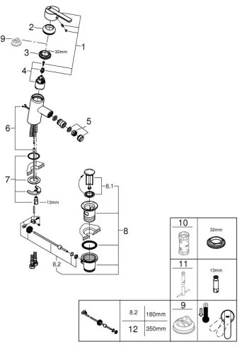 GROHE 32558000 - Miscelatore per bidet FEEL DN 15 cromo lucido
