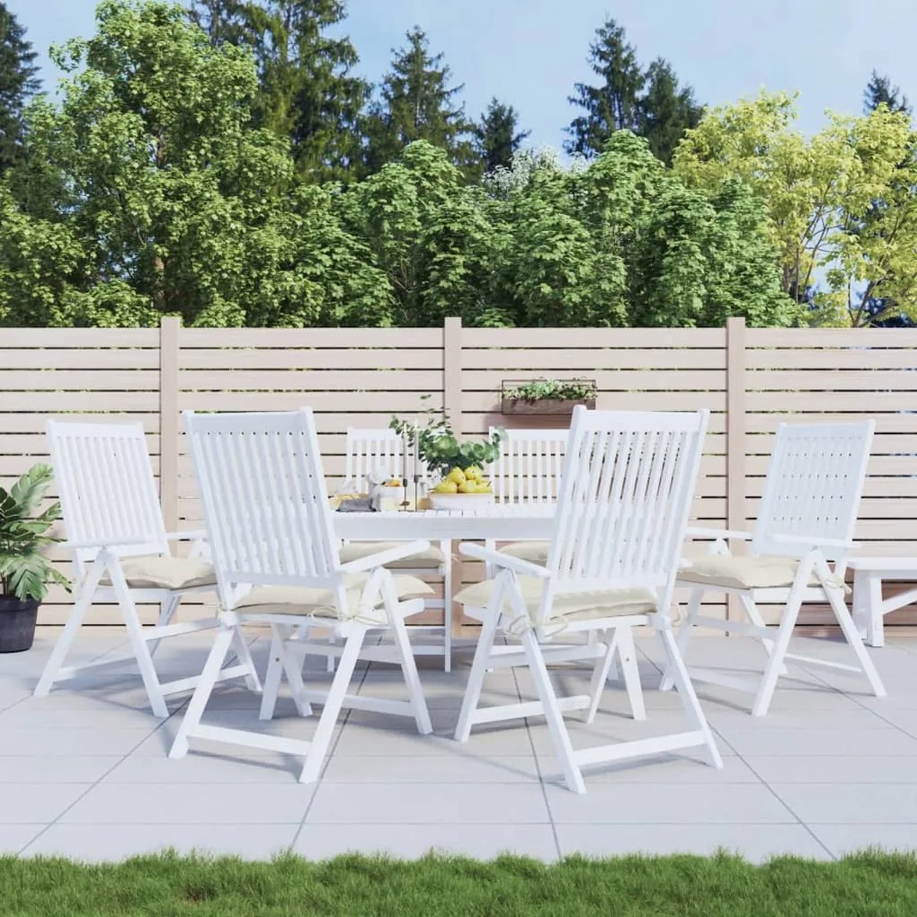 Cuscini Per Sedia 6pz Bianco Crema 40x40x7 Cm İn Tessuto Oxford /