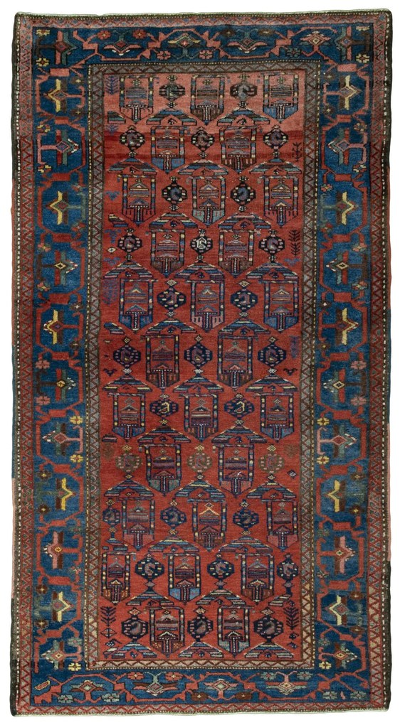 Hamedan Tappeto persiano 110x200 Rosso (Iran) Annodato A Mano