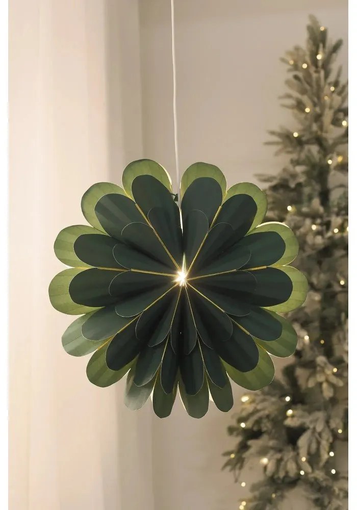 Decorazione luminosa verde con motivo natalizio ø 45 cm Marigold - Markslöjd