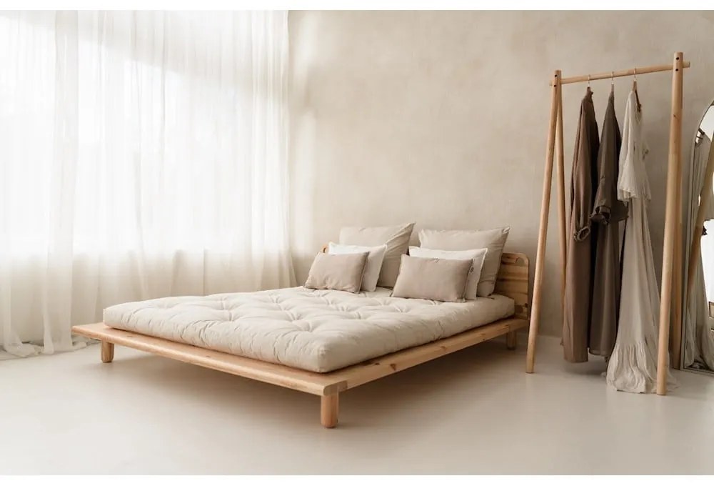 Letto matrimoniale in legno di pino con griglia 140x200 cm Peek - Karup Design