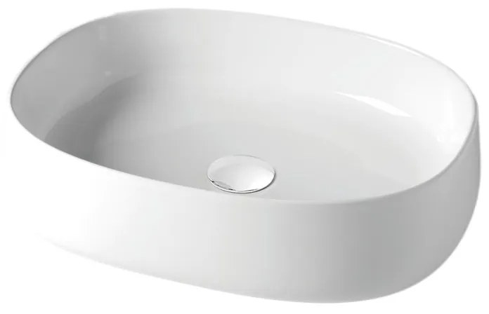 Lavabo da appoggio Paddle rettangolare in ceramica L 50 x H 40 x P 40 cm bianco