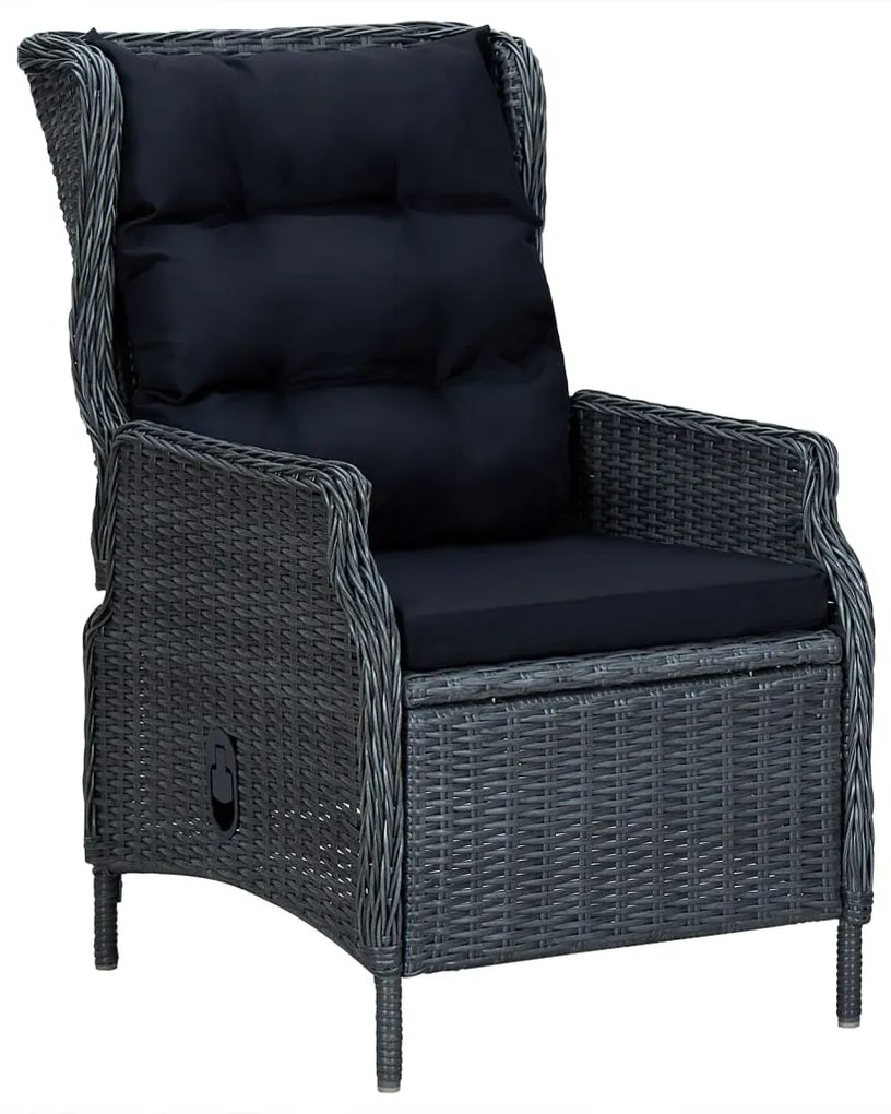 Set da pranzo da giardino 7 pz grigio scuro in polyrattan