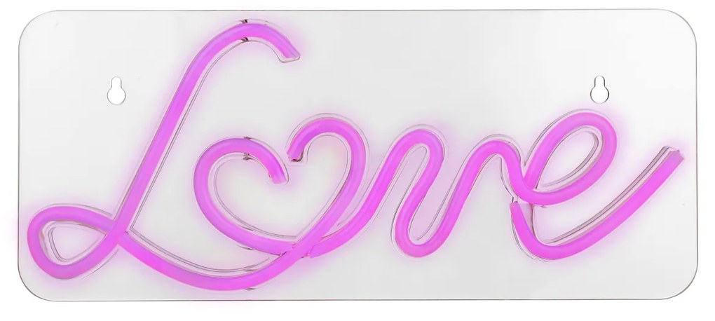 Scritta neon rosa Love da parete usb