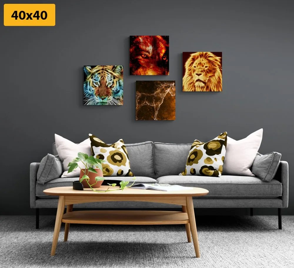 Set di quadri – Misteriosa astrazione animale
