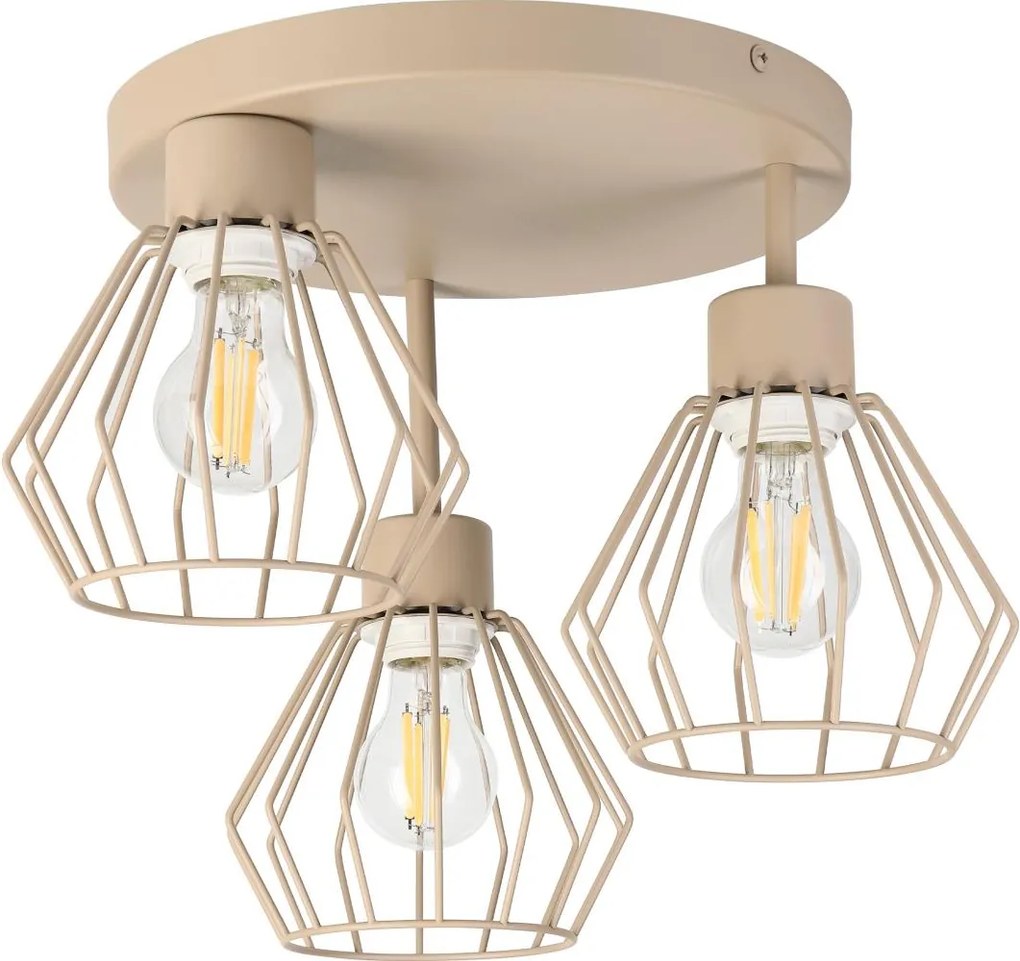 Lampadario a plafone AUDREY 3xE27/15W/230V beige