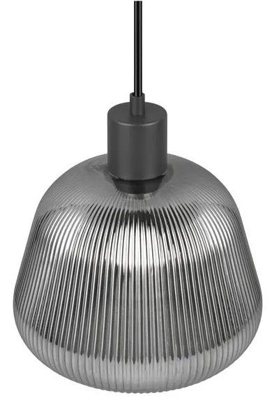 Lampadario nero con paralume in vetro ø 22 cm Tarifa - Trio