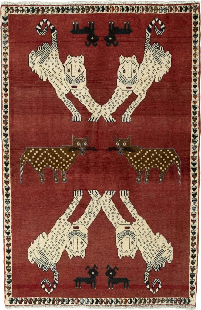 Gabbeh Tappeto persiano 160x100 Rosso (Iran) Annodato A Mano