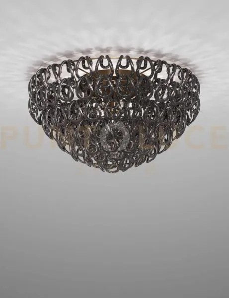 Giogali lampadadario a soffitto 80 cristallo nickel nero e bronzo o...