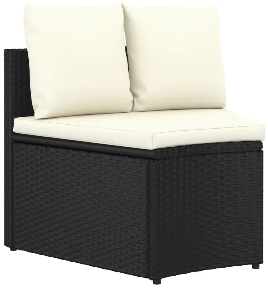 Set Divani da Giardino 8 pz con Cuscini in Polyrattan Nero