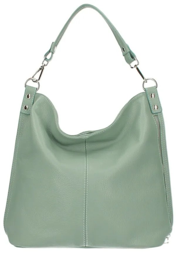 Borsa a spalla in vera pelle 981 menta Made in Italy