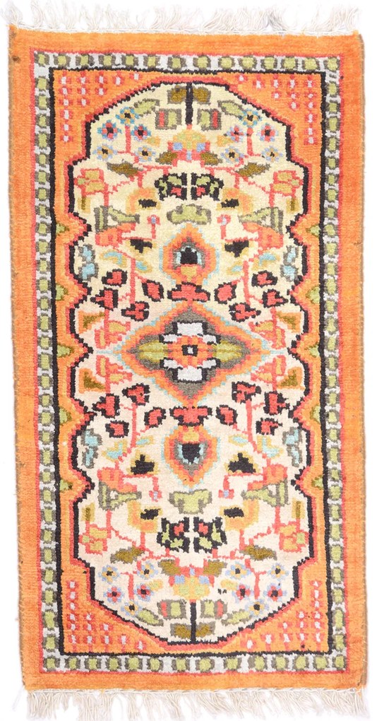Agra Tappeto 60 x 30 Beige (Indian) Annodato A Mano
