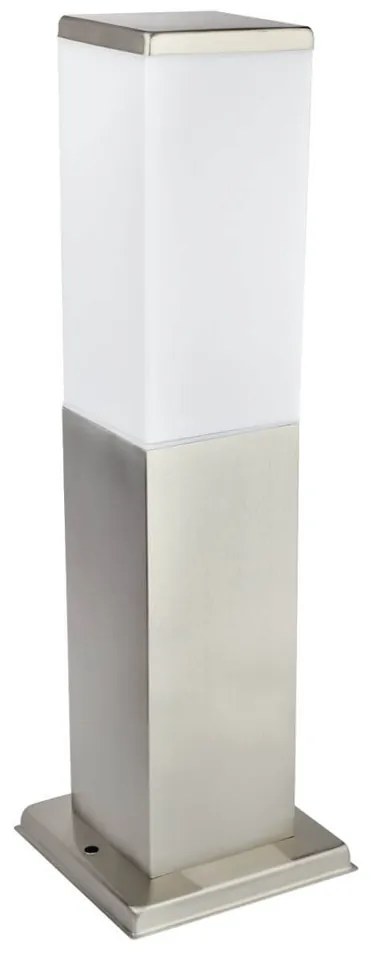 Paletto da Giardino 40cm Quadrato in acciaio INOX IK06 IP54 base E27