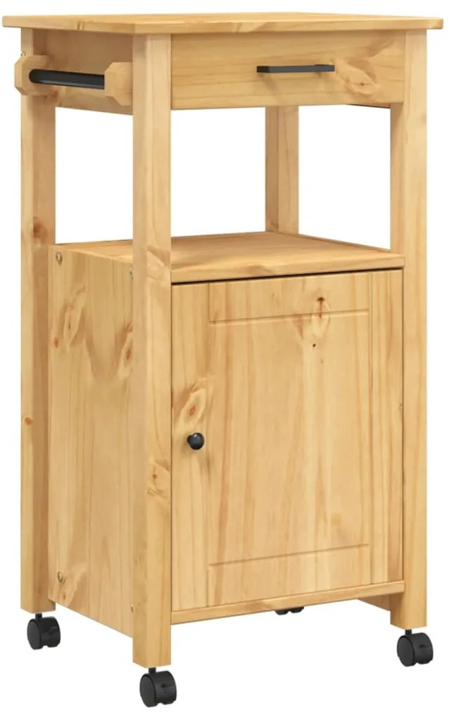 Carrello da cucina monza 48x40x90 cm in legno massello di pino