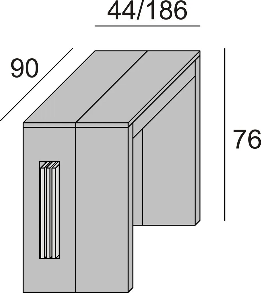 Consolle CLEVER con allunghe incorporate CEMENTO L 90