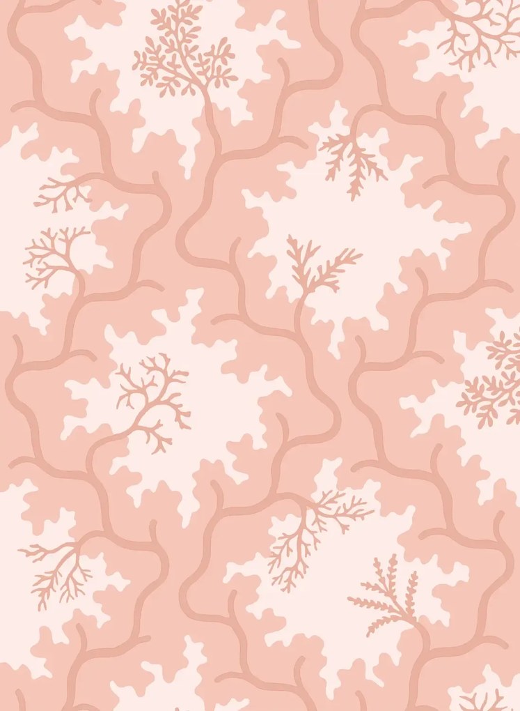 Cole & Son Carta da parati Moss Trellis - Soft Coral and Shell Pink