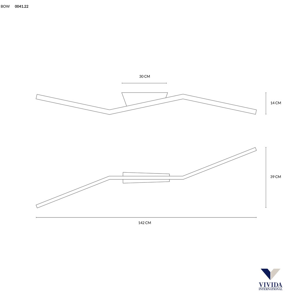 Bow plafoniera lamp led 30w 2100lm 3000k wh (ULTIMI DISPONIBILI - N°1)