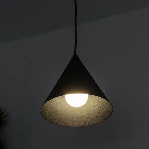 Lampadario a sospensione con cavo ETNA II 1xE27/15W/230V Ø 18,5 cm nero